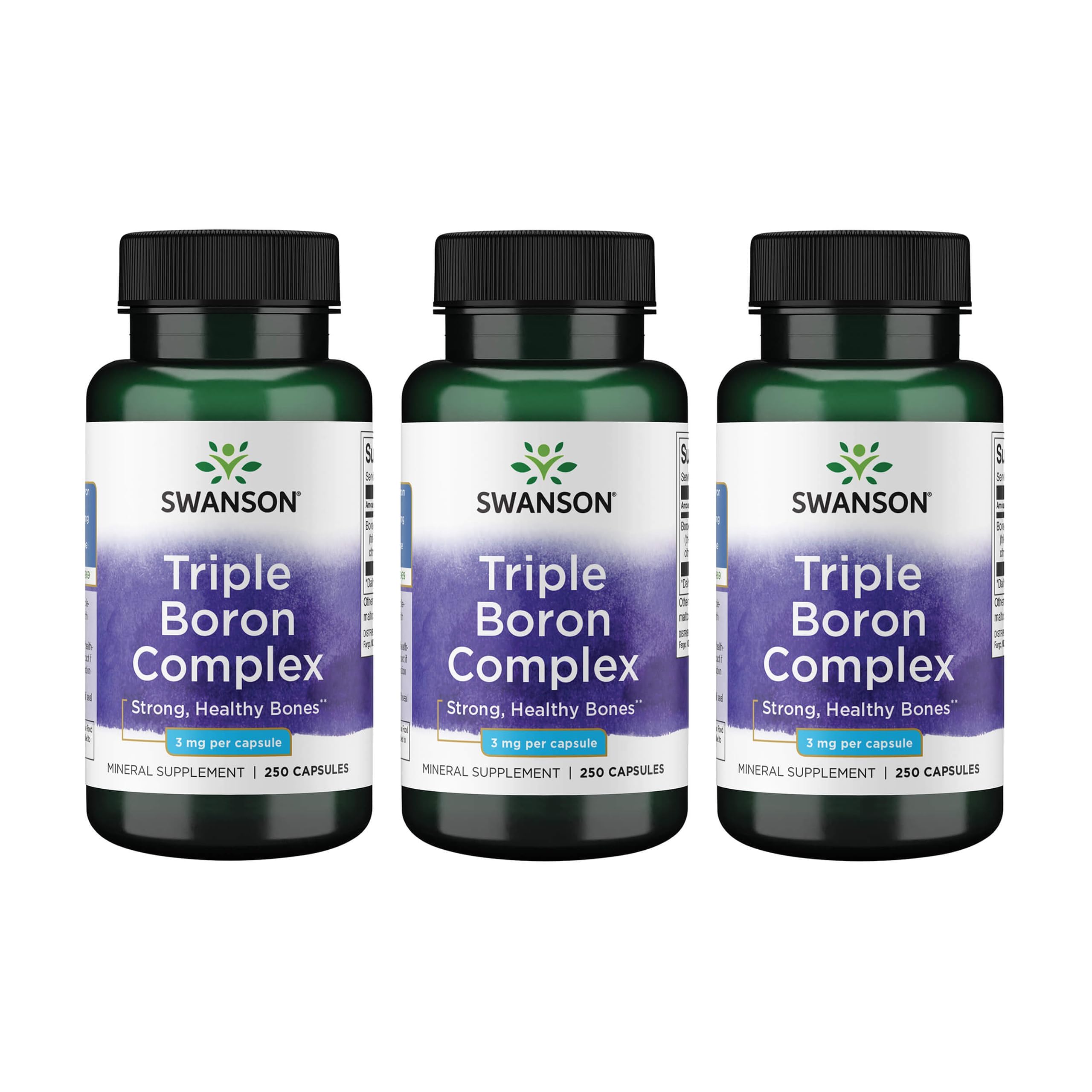 Swanson Triple Boron Complex 90 Capsules front view