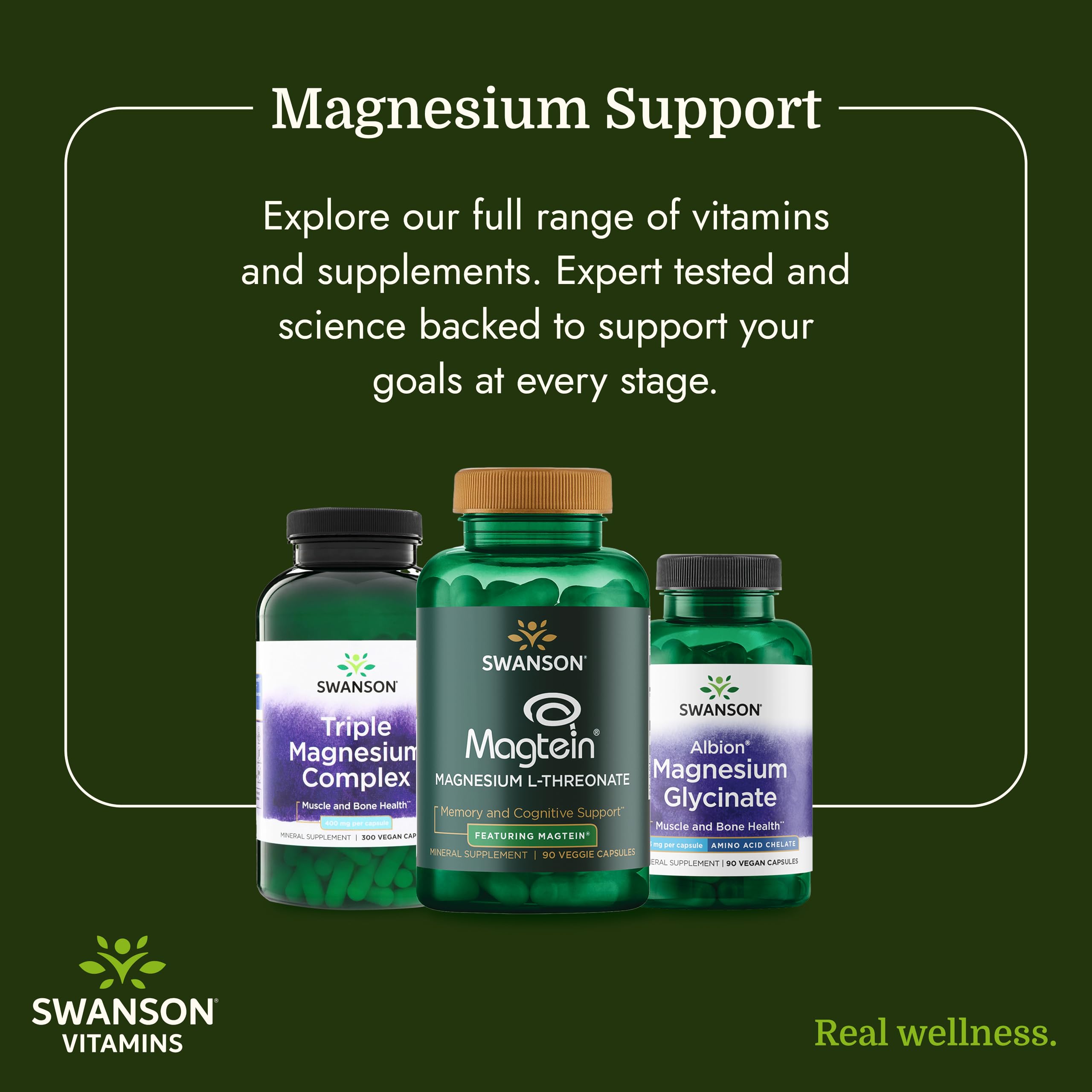 Swanson Triple Magnesium Complex 400mg capsules close-up