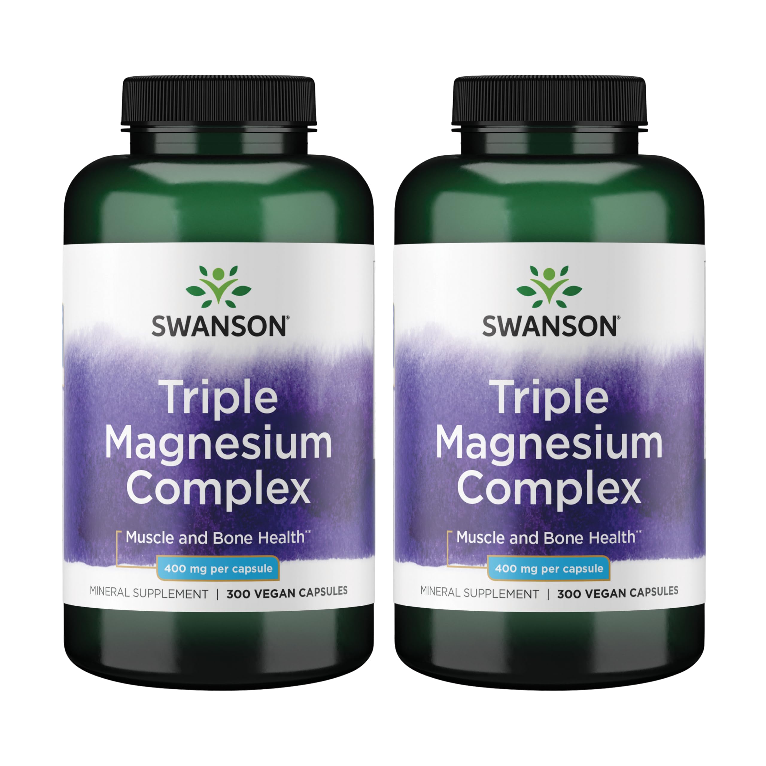 Swanson Triple Magnesium Complex 400mg front view of bottle