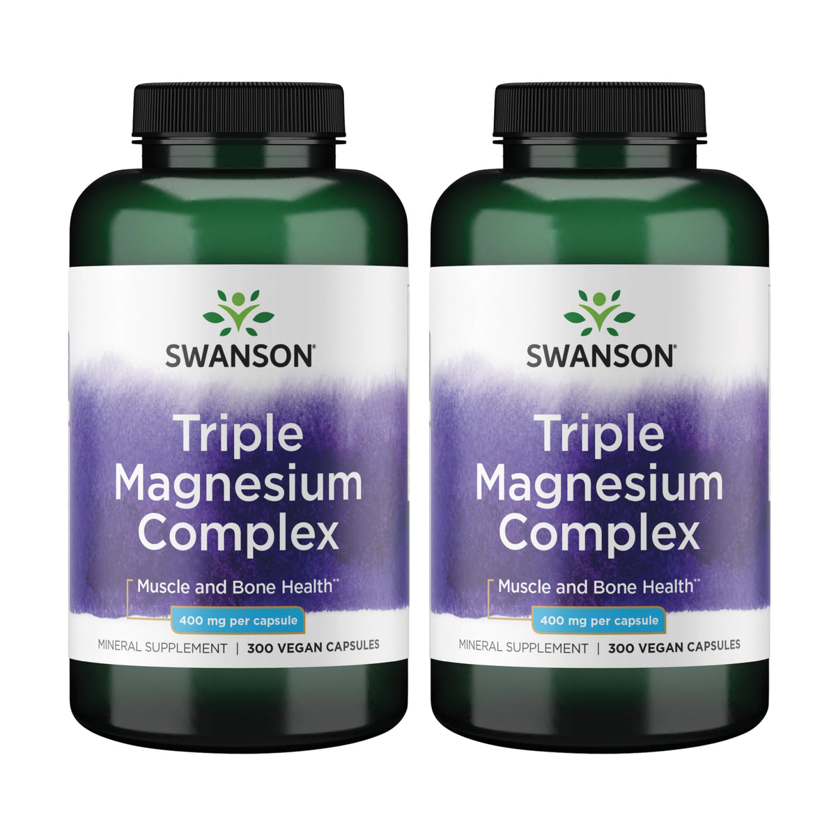 Swanson Triple Magnesium Complex 400mg front view of bottle