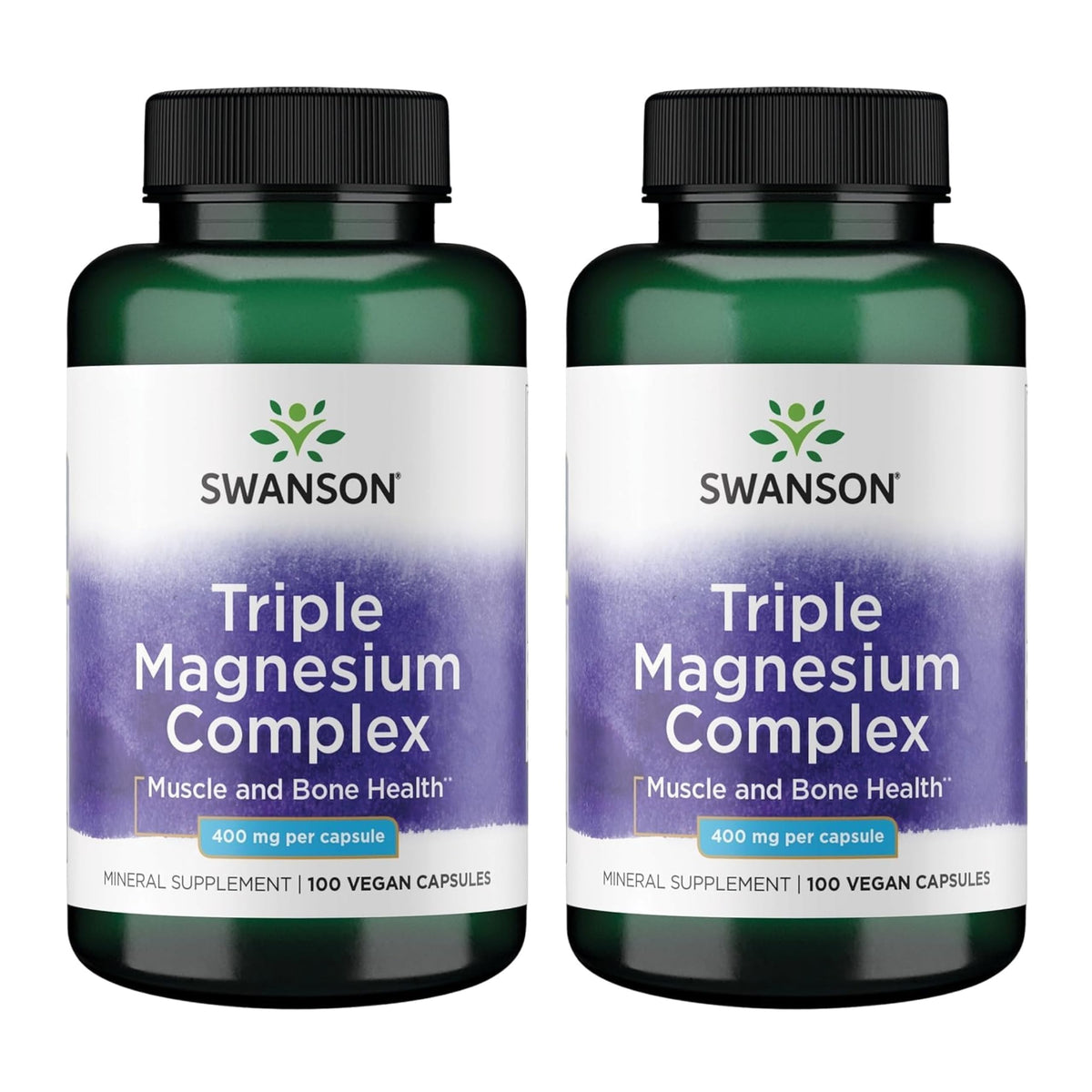 Swanson Triple Magnesium Complex 400mg supplement front view