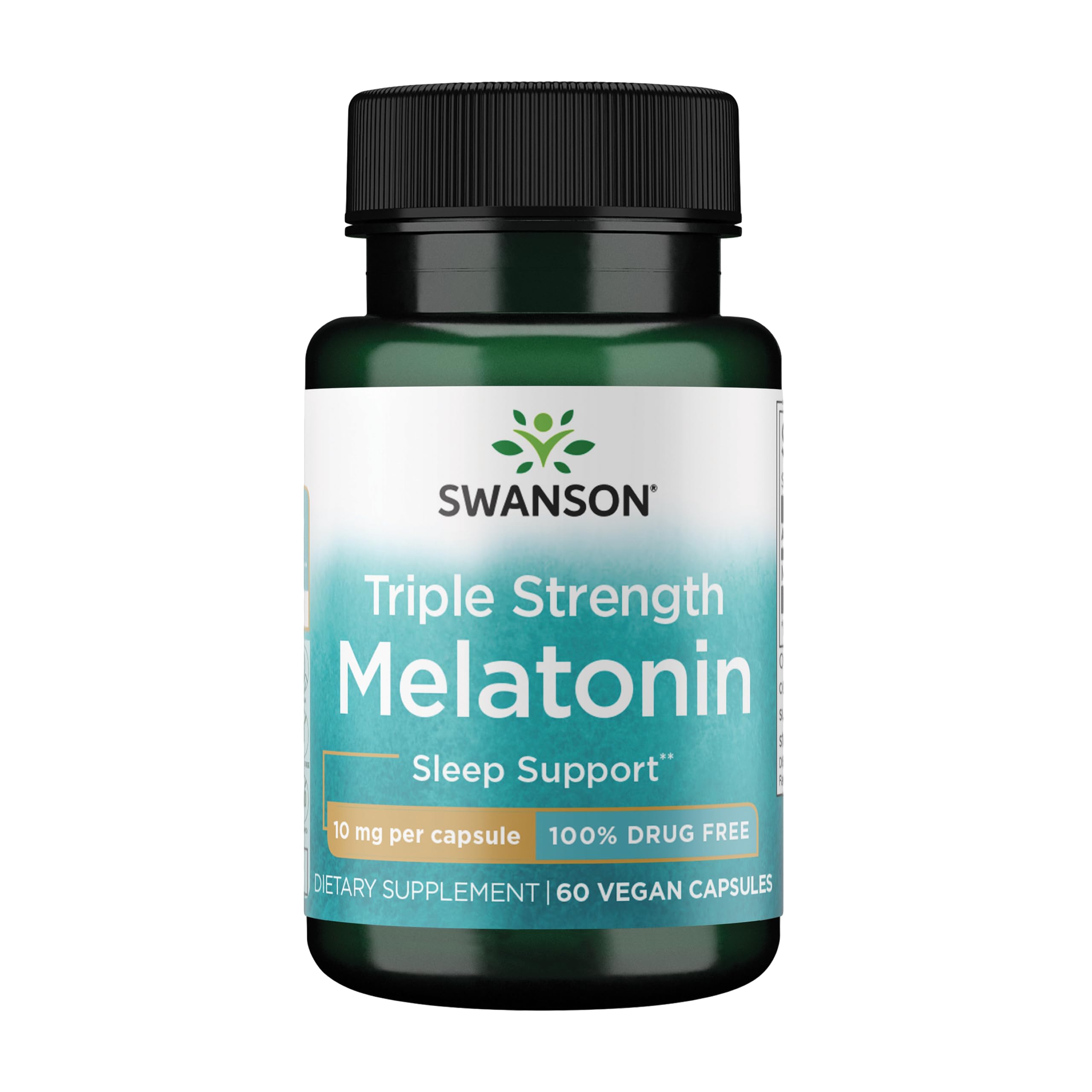 Swanson Triple Strength Melatonin 10 mg 60 Capsules front view