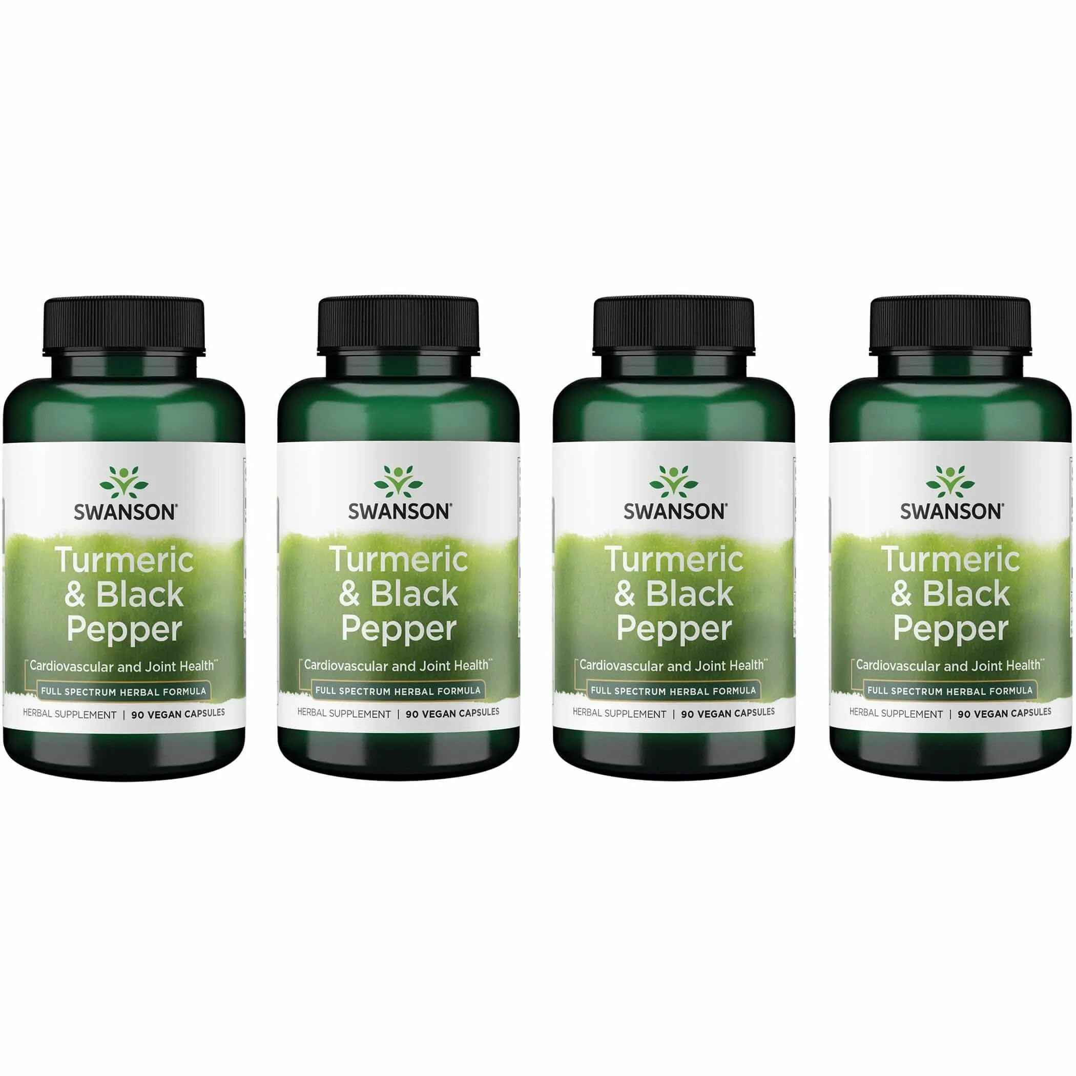 Swanson Turmeric & Black Pepper supplement front view with packaging