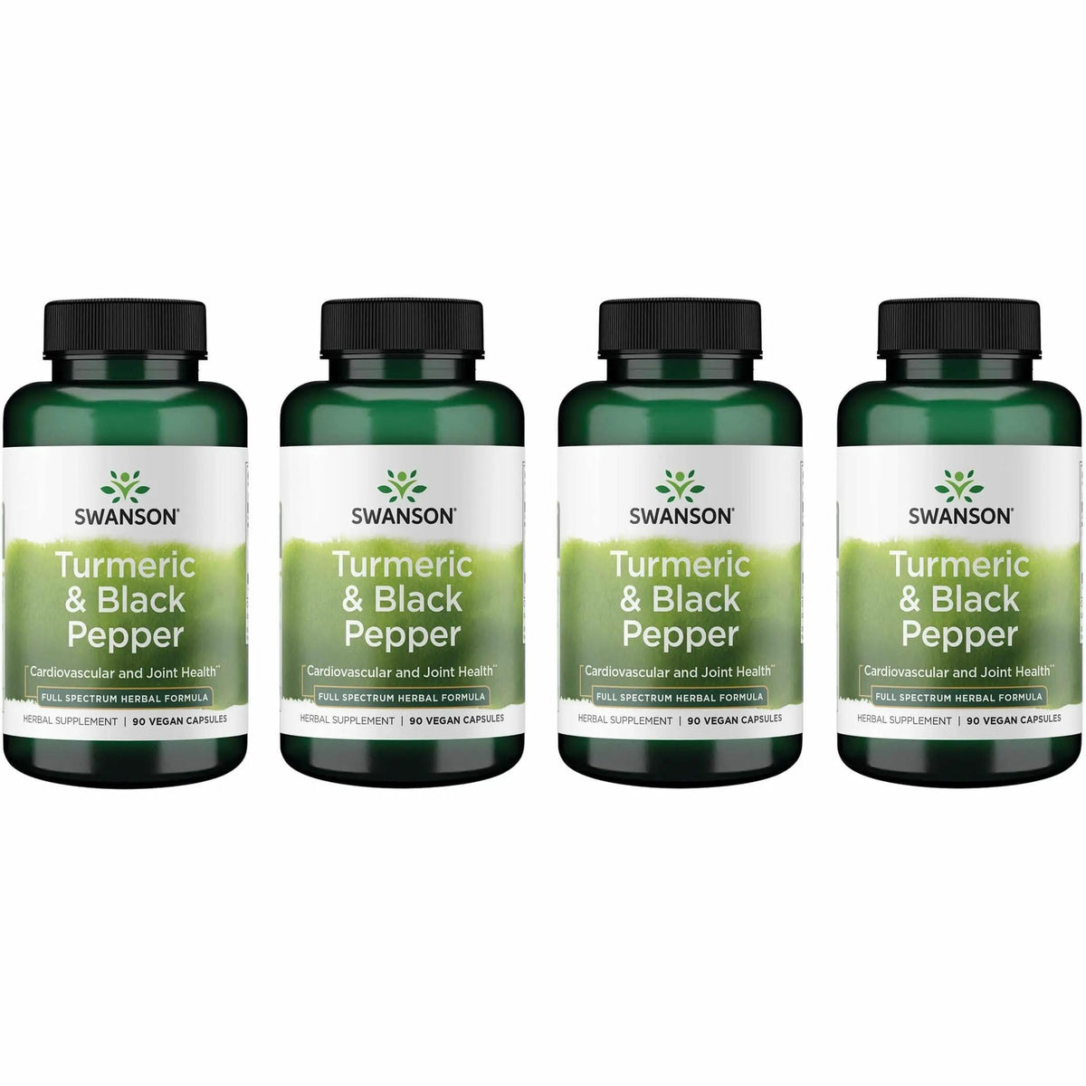 Swanson Turmeric & Black Pepper supplement front view with packaging