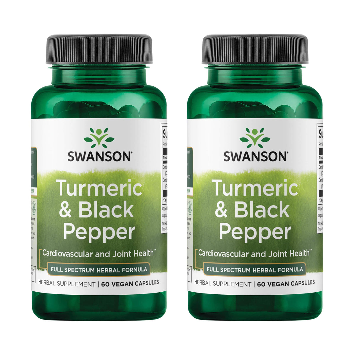 Swanson Turmeric Curcumin with Black Pepper 600mg front view