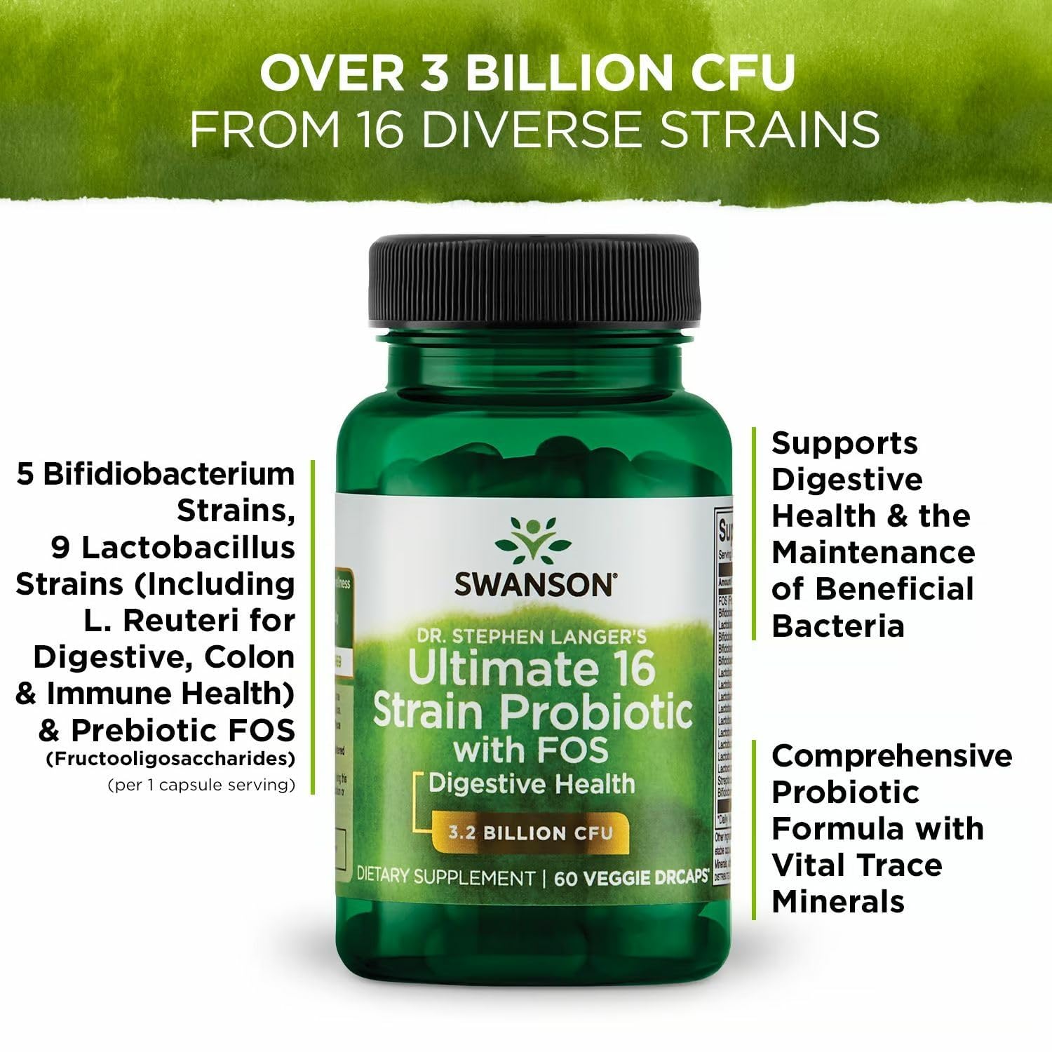 Swanson Ultimate 16 Strain Probiotic capsule in hand