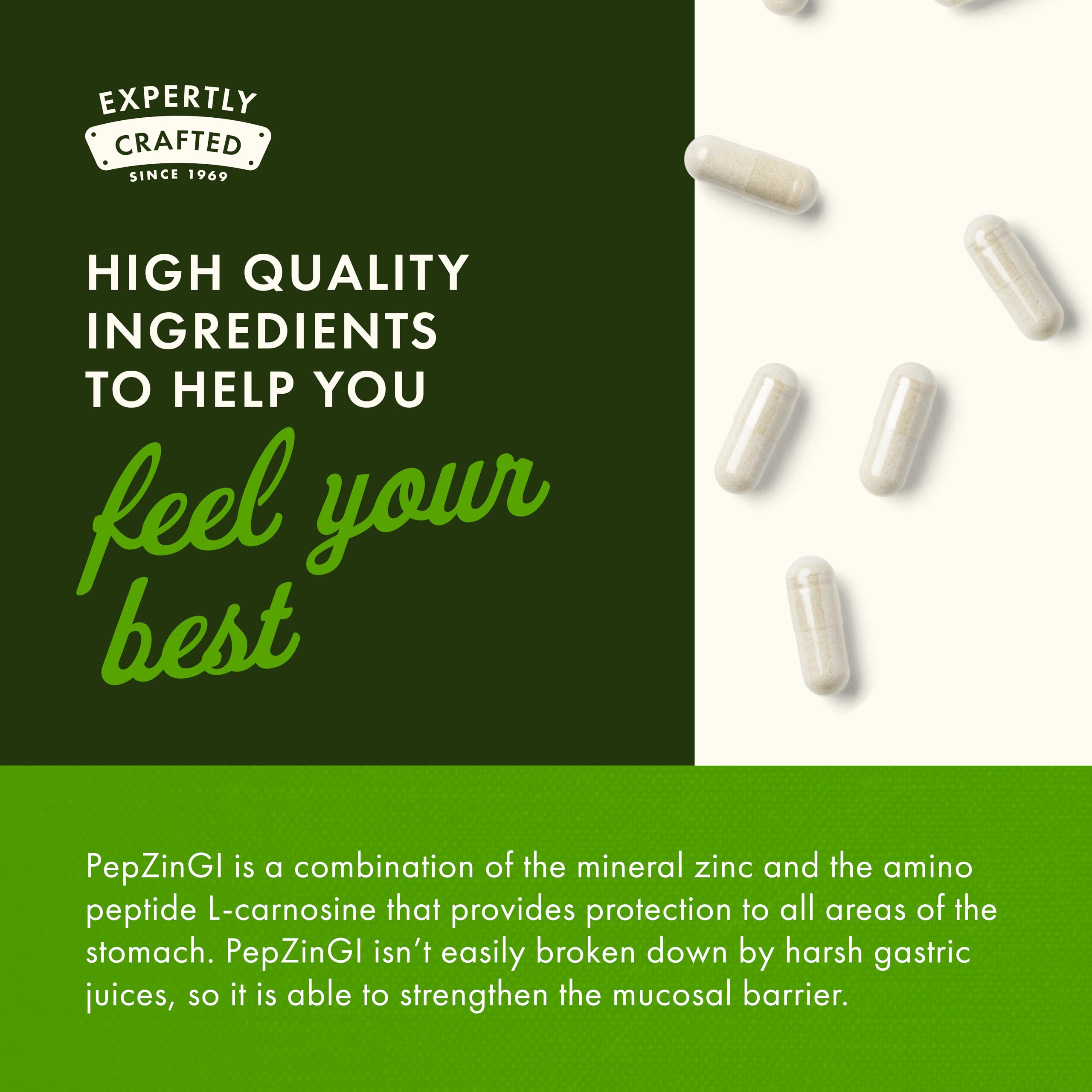 Swanson Ultra Zinc Carnosine dietary supplement capsules on a table