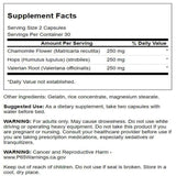 Swanson Valerian Chamomile Hops Capsules ingredients label