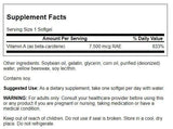 Swanson Vitamin A 25,000 IU supplement side view
