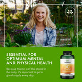 Swanson Vitamin B1 Thiamin Capsules 100mg with water glass