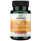 Swanson Vitamin B12 500mcg capsules front view
