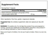 Swanson Vitamin B6 Pyridoxal Phosphate 20mg capsule back view