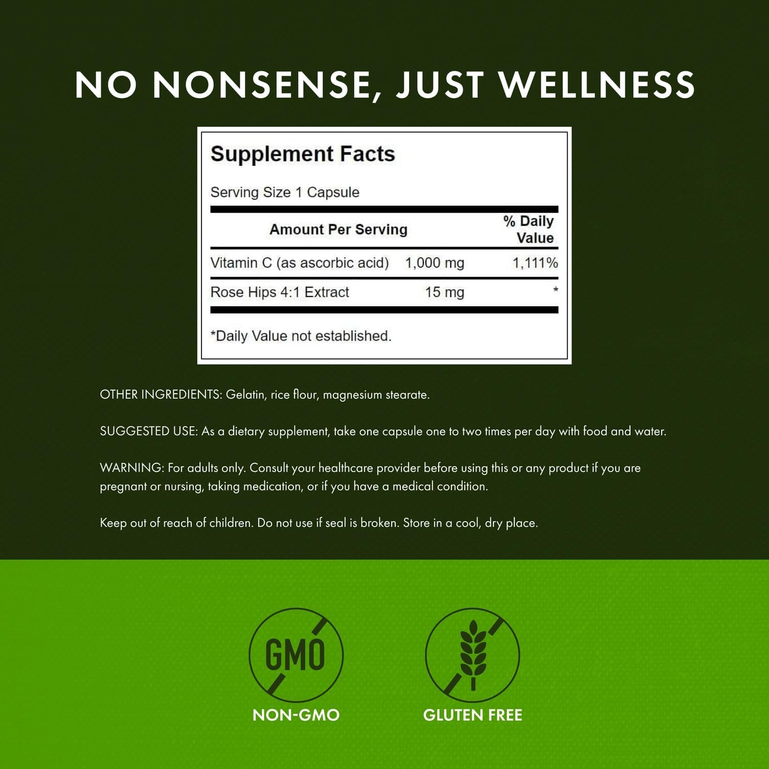 Swanson Vitamin C 1000mg with Rose Hips capsule close-up