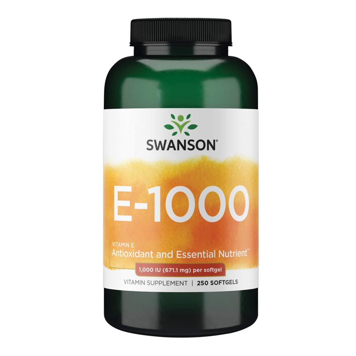 Swanson Vitamin E Softgels 671.1mg front view