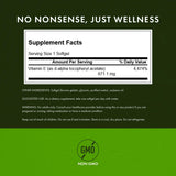 Swanson Vitamin E Softgels packaging side view