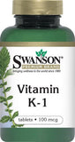 Swanson Vitamin K1 100mcg supplement side view