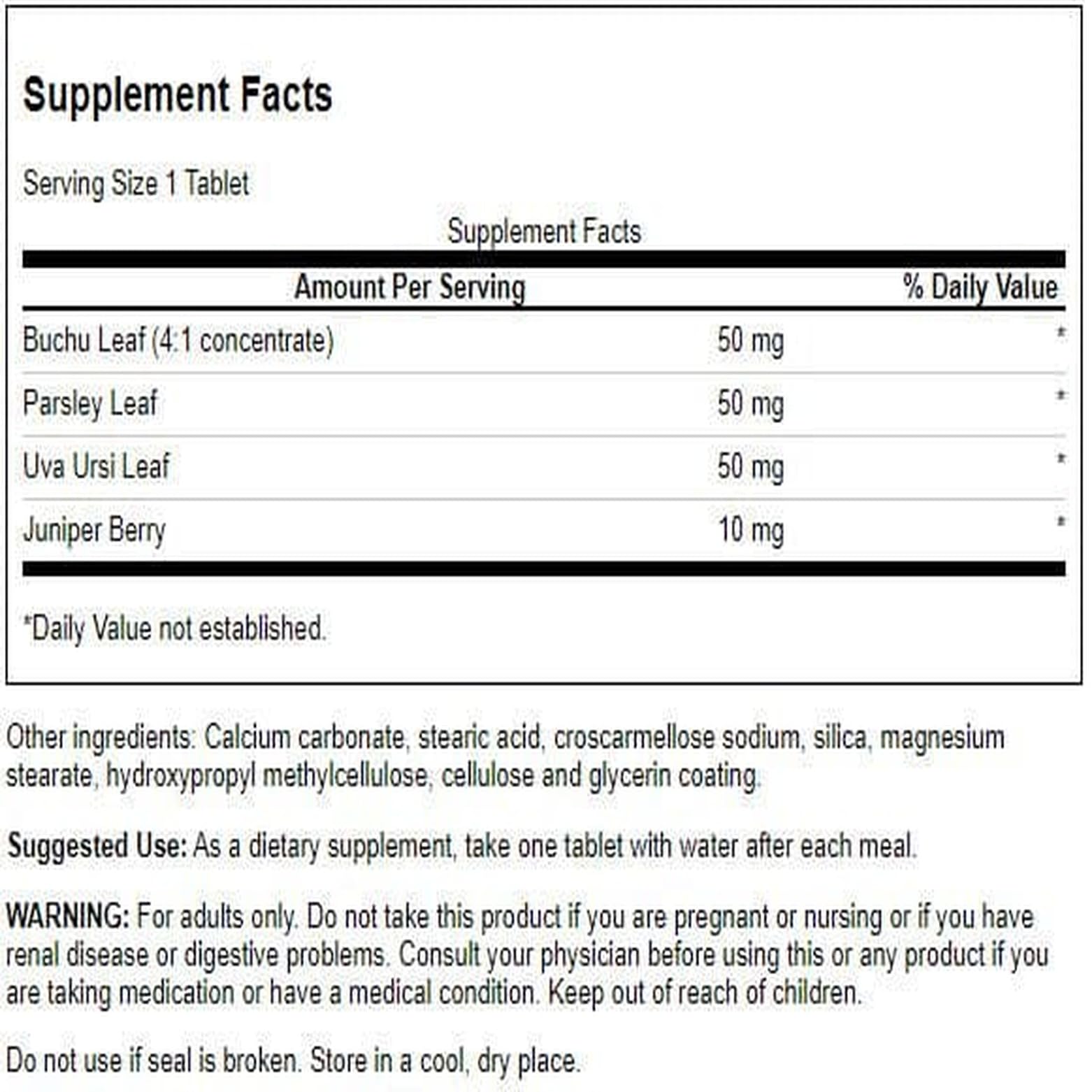 Swanson Water Pills packaging side view