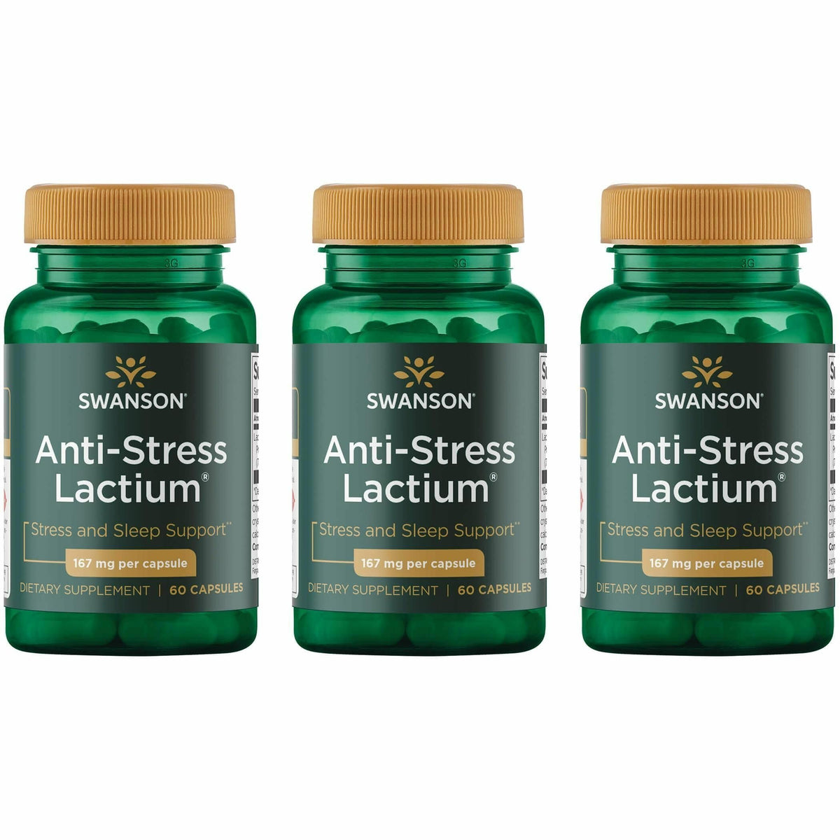 Swanson Women's Anti-Stress Formula Lactium 167 mg 60 capsules pack front view