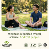 Swanson Women's Anti-Stress Formula Lactium 167 mg capsules on a wooden table