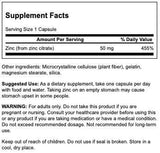 Swanson Zinc Citrate 50mg capsule close-up showing details