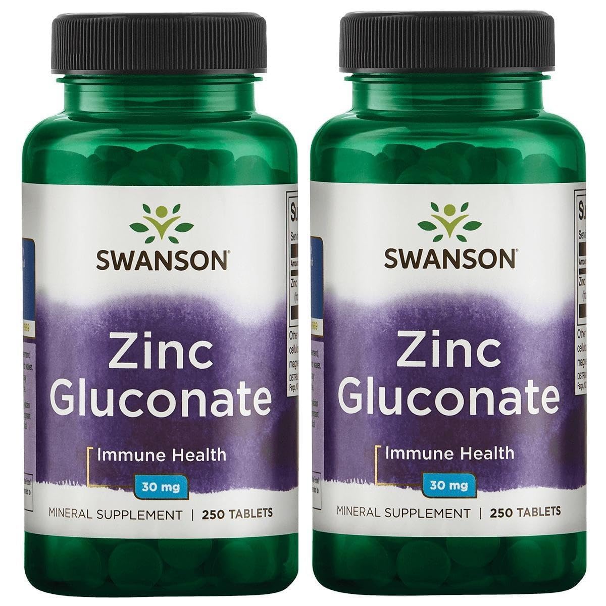 Swanson Zinc Gluconate Tablets 30mg front view
