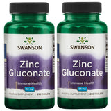 Swanson Zinc Gluconate Tablets 30mg front view