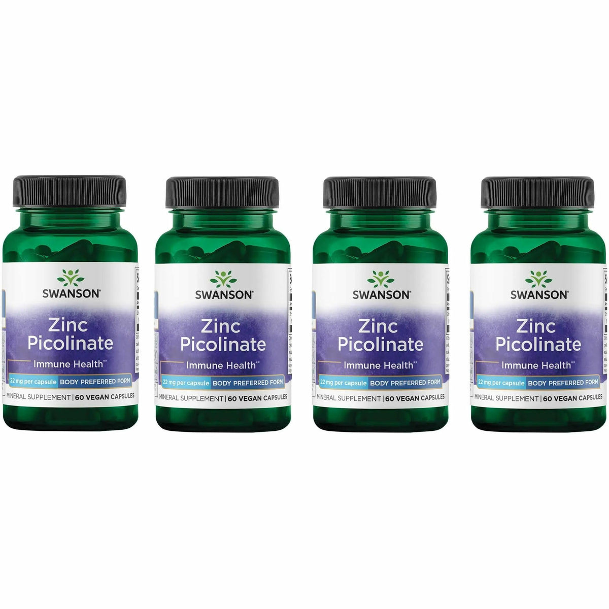 Swanson Zinc Picolinate Capsules 22mg front view