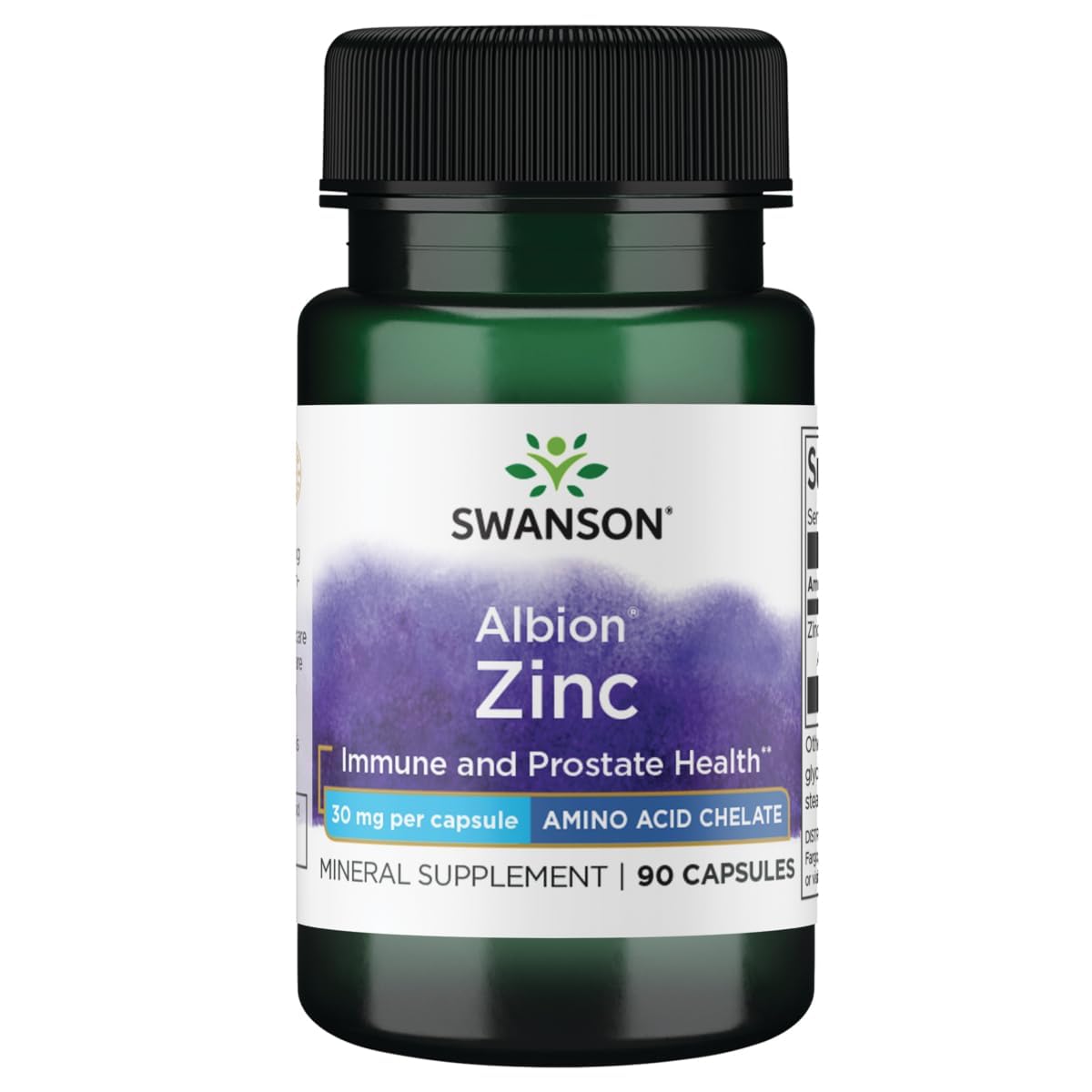 Swanson Zinc Supplement 30mg front view with packaging