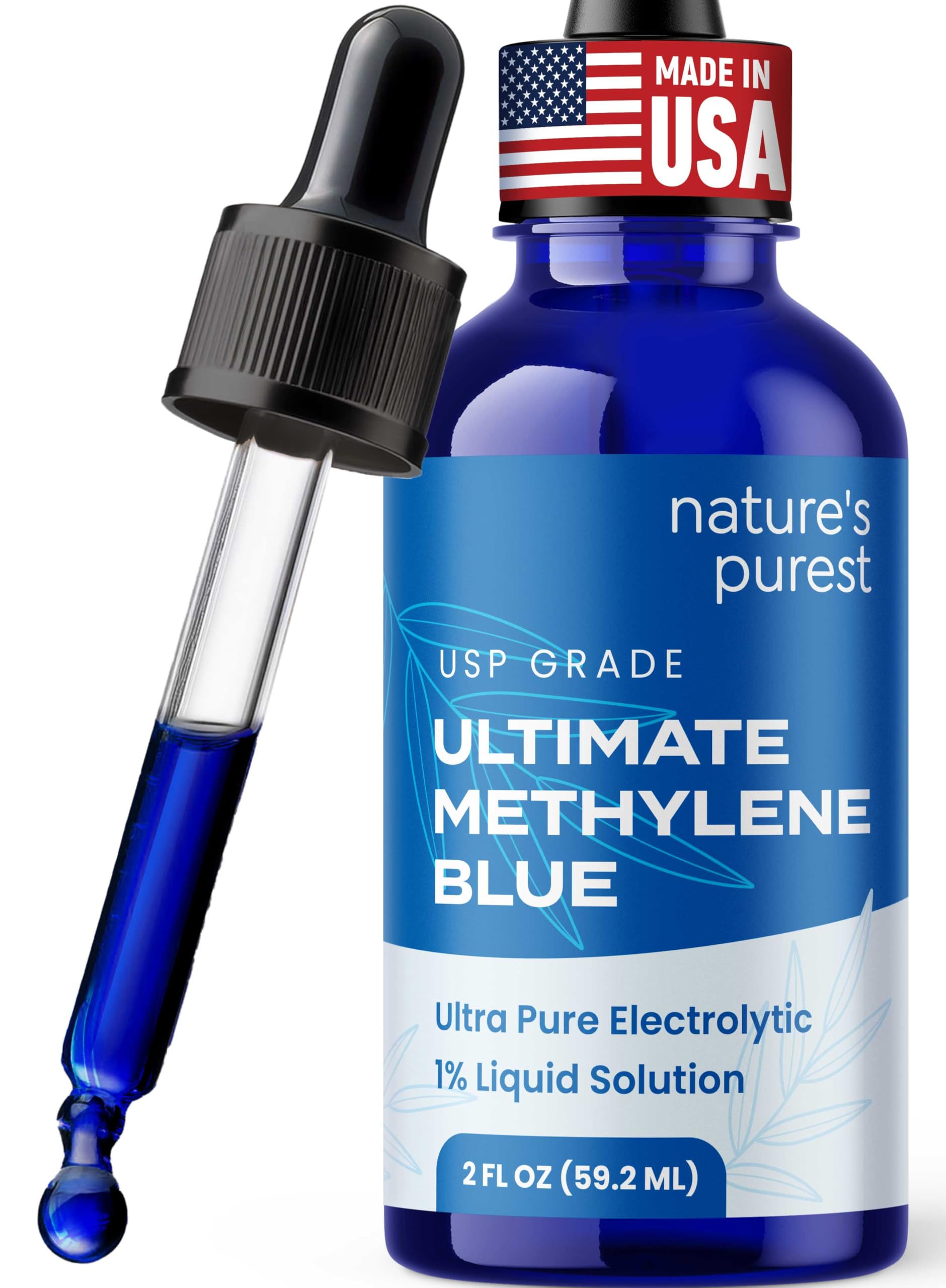 Sweat & Soul Methylene Blue Solution 1% front view in glass bottle