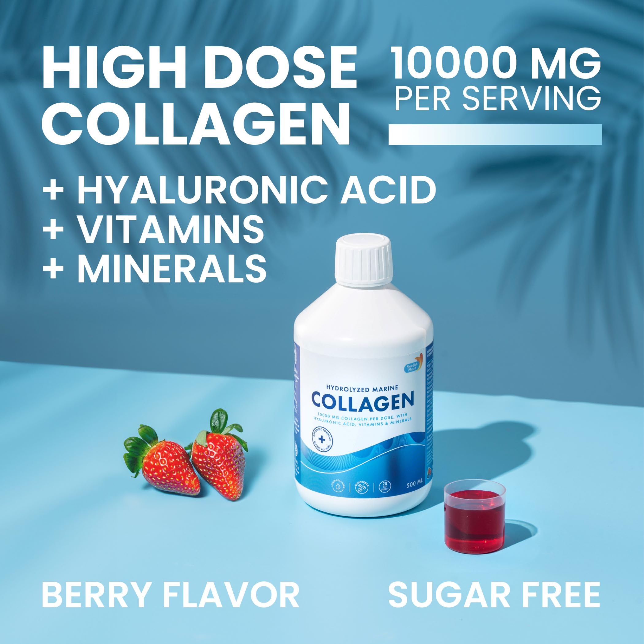 Swedish Nutra Marine Collagen support 500ml bottle with cap