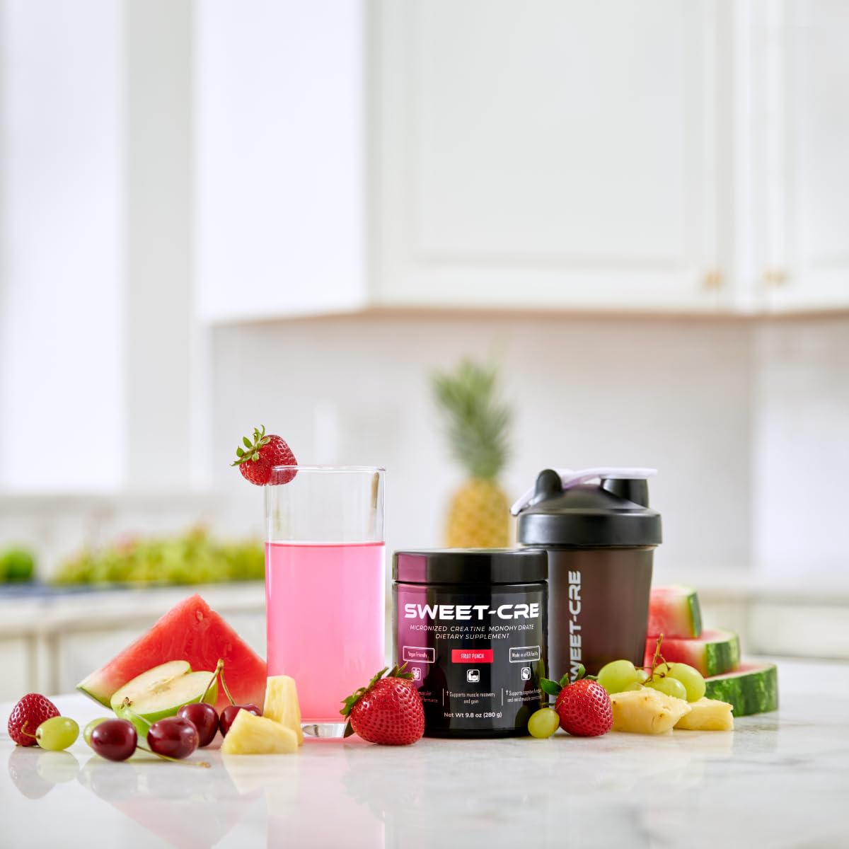 Sweet Cre Creatine Powder 278g packaging side view