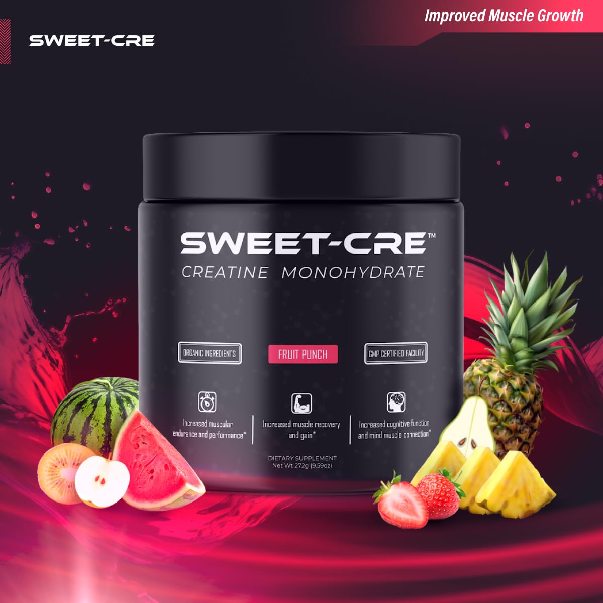 Sweet Cre Creatine Powder mixed in a glass of water
