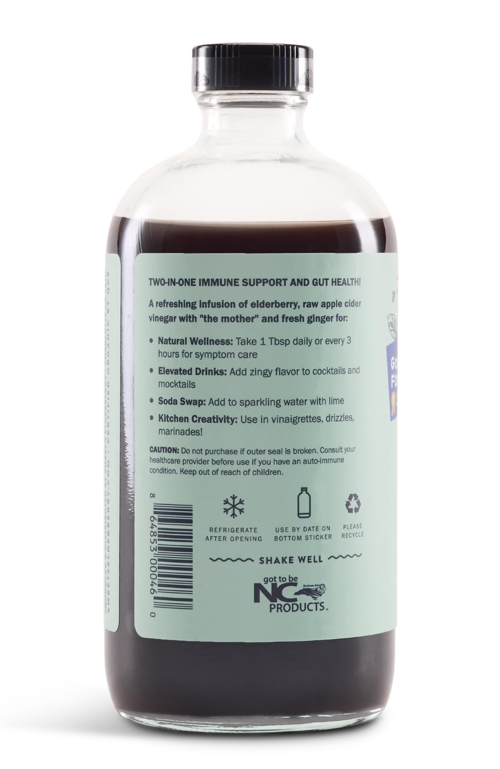 Sweet's Elderberry Organic Shrub 454g side view