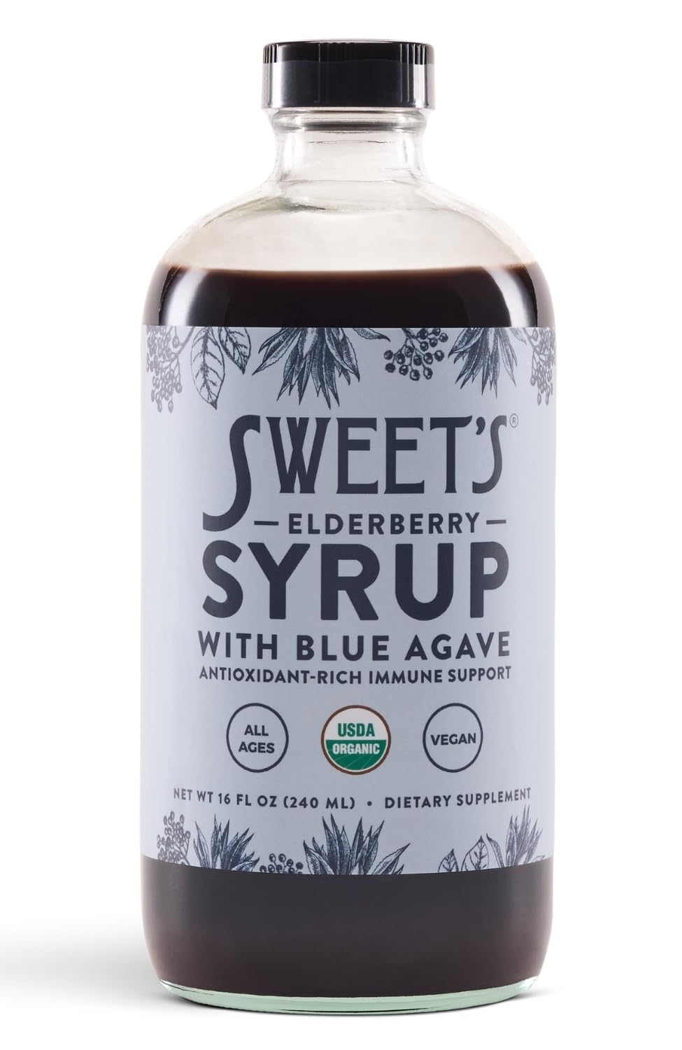 Sweet's Elderberry Syrup 454g front view