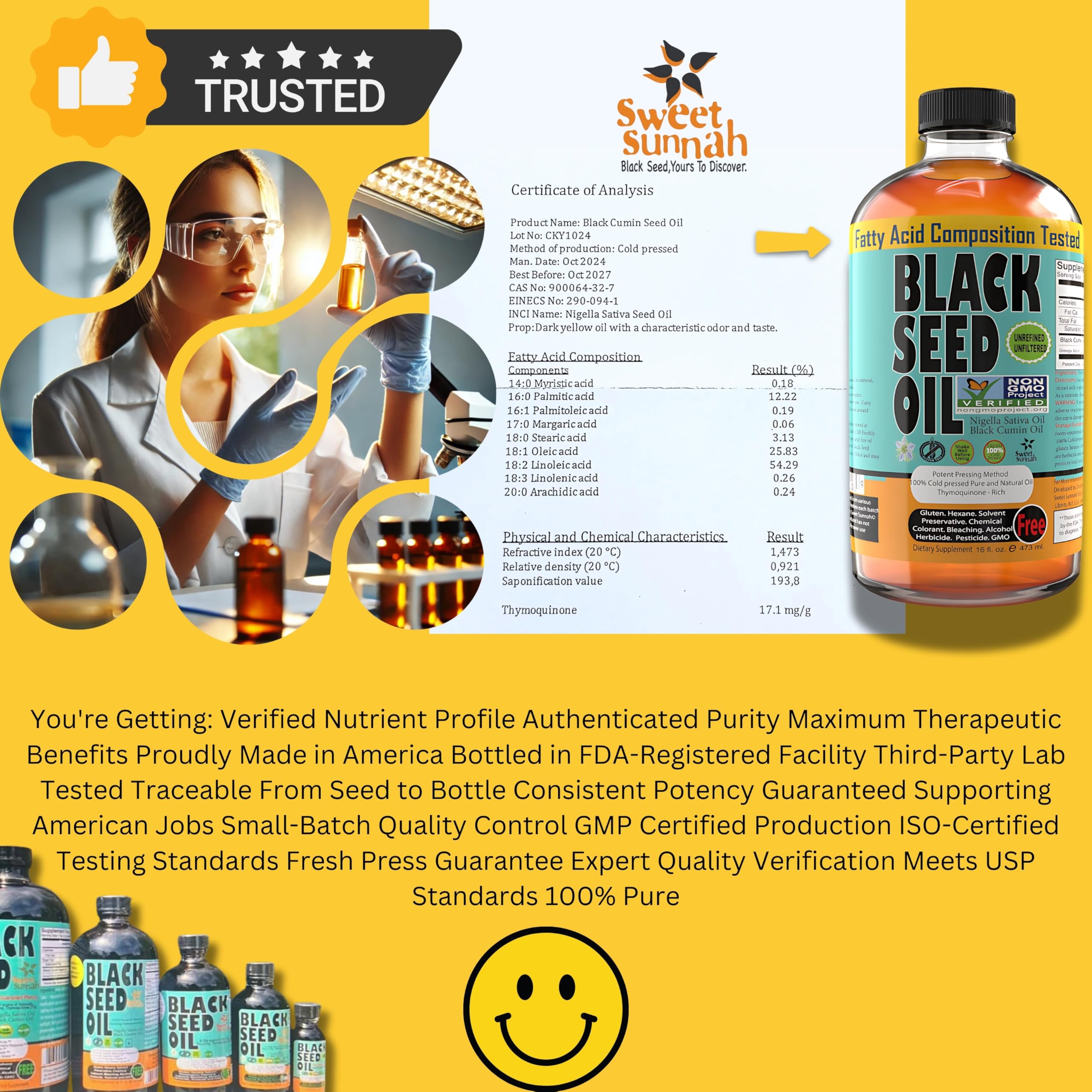 SWEET SUNNAH Black Seed Oil on a wooden table