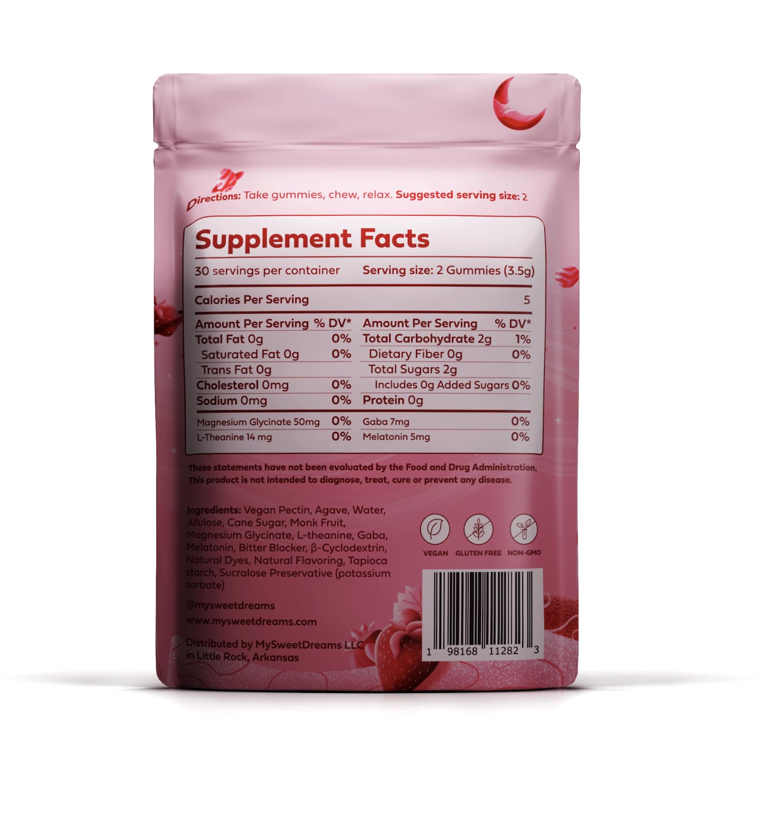 SweetDreams Dream Gummies packaging side view