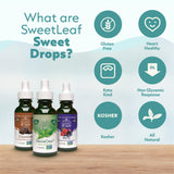 SweetLeaf Liquid Stevia Drops bottle with measuring drops
