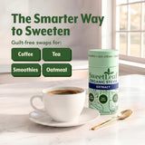 SweetLeaf Stevia Shaker Jar 91g with coffee