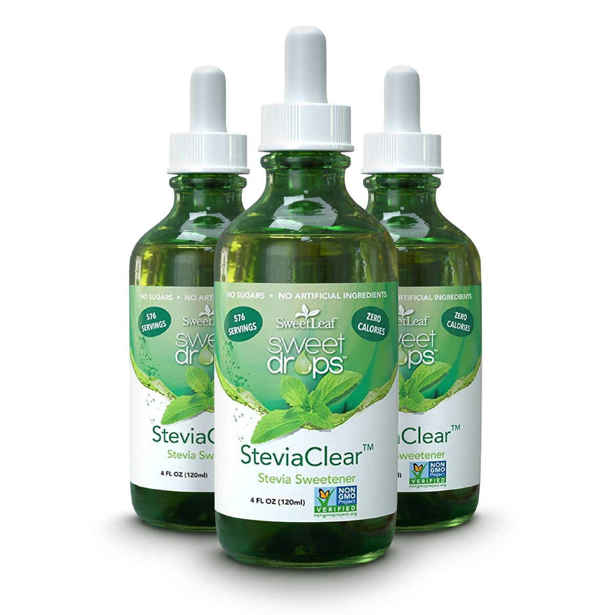 SweetLeaf SteviaClear Liquid Stevia Drops 4 oz bottle front view