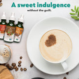 SweetLeaf SteviaClear Liquid Stevia Drops 4 oz bottle with coffee