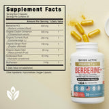 Swiss Activa+ Berberine 7-in-1 Supplement with measuring spoon and water