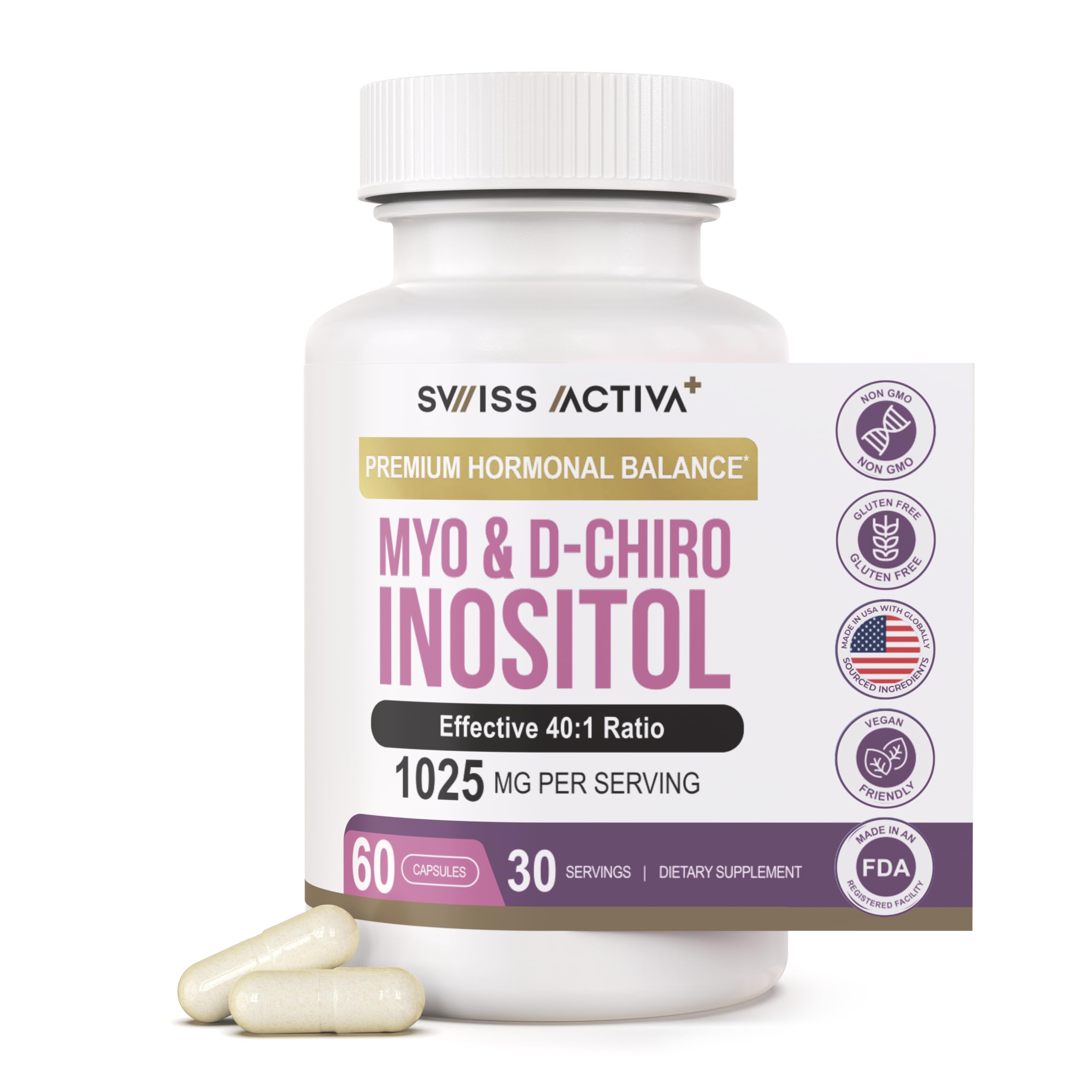 Swiss Activa+ Inositol Supplement front view packaging