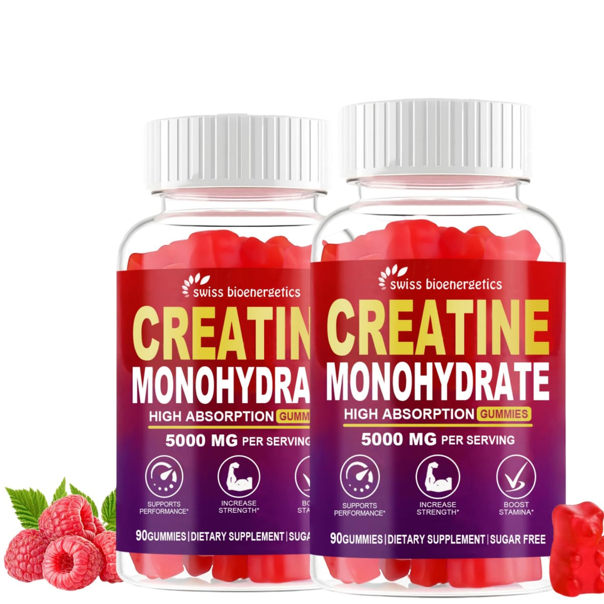swiss bioenergetics Creatine Fudge Monohydrate 90 Gummies front view