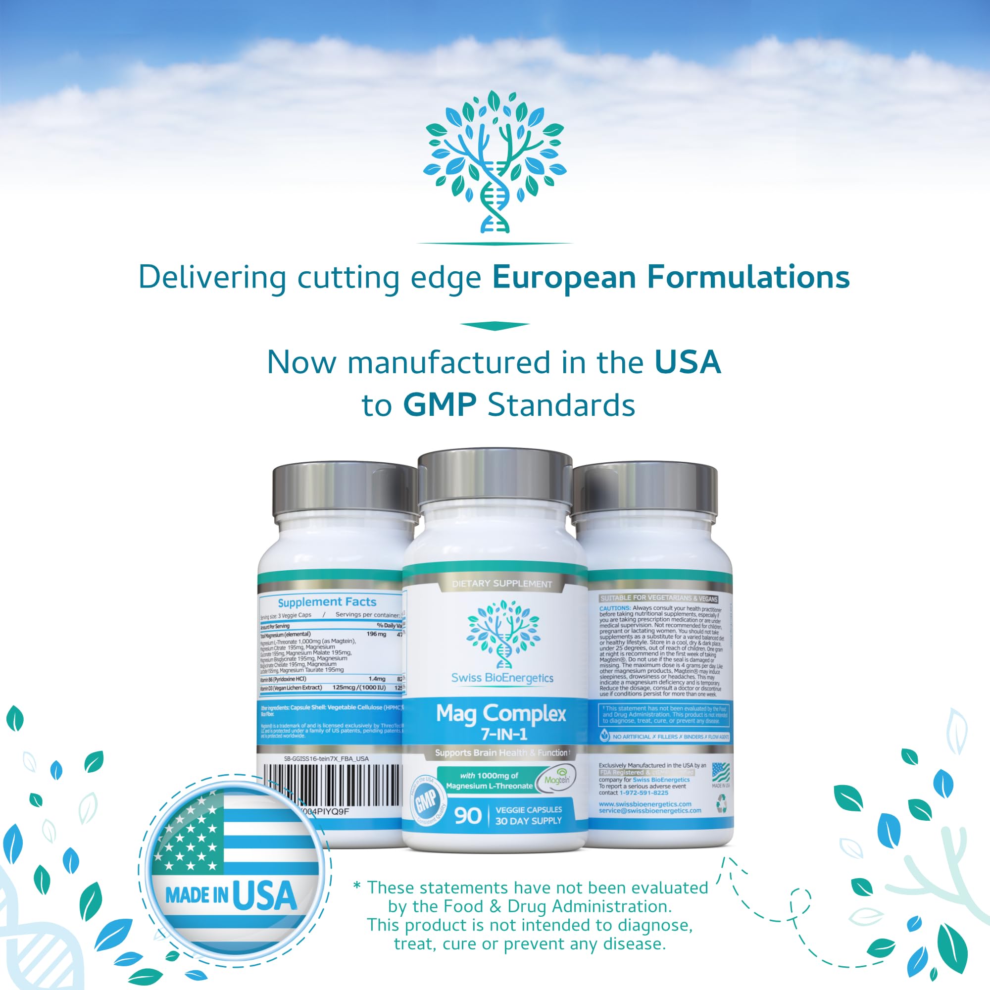 swiss bioenergetics Magnesium Complex 7-IN-1 capsules with measuring scoop