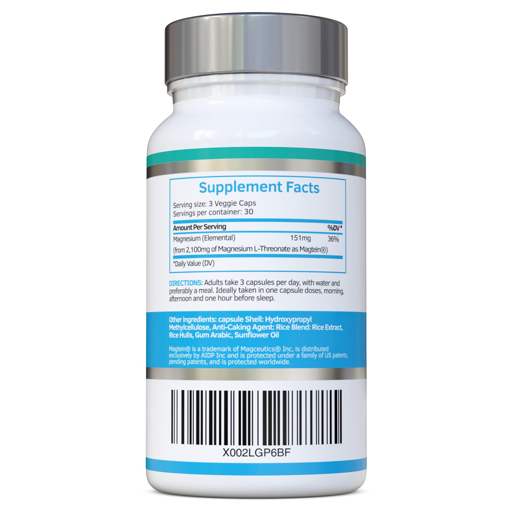 swiss bioenergetics Magnesium L-Threonate Capsules back view