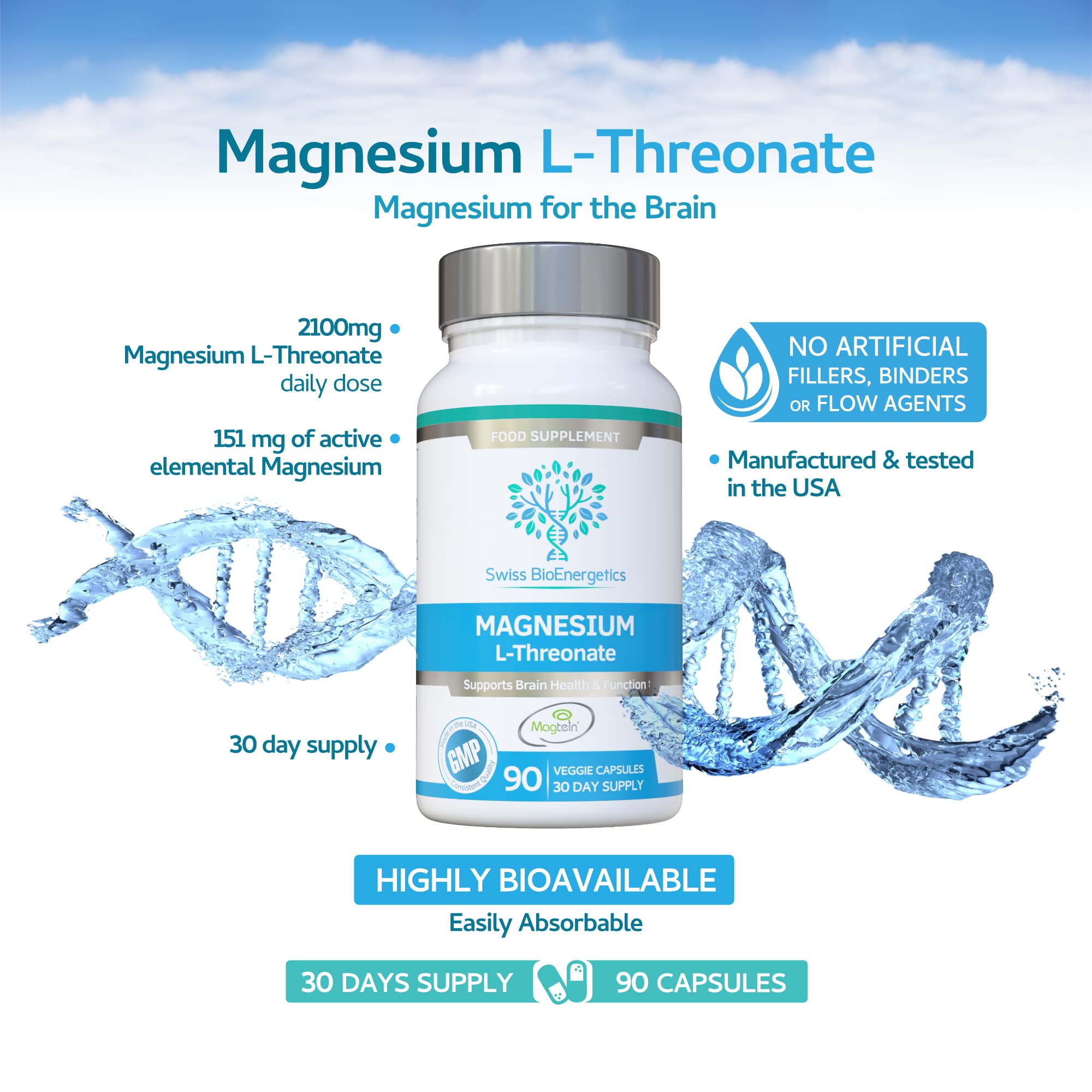 swiss bioenergetics Magnesium L-Threonate Capsules side view