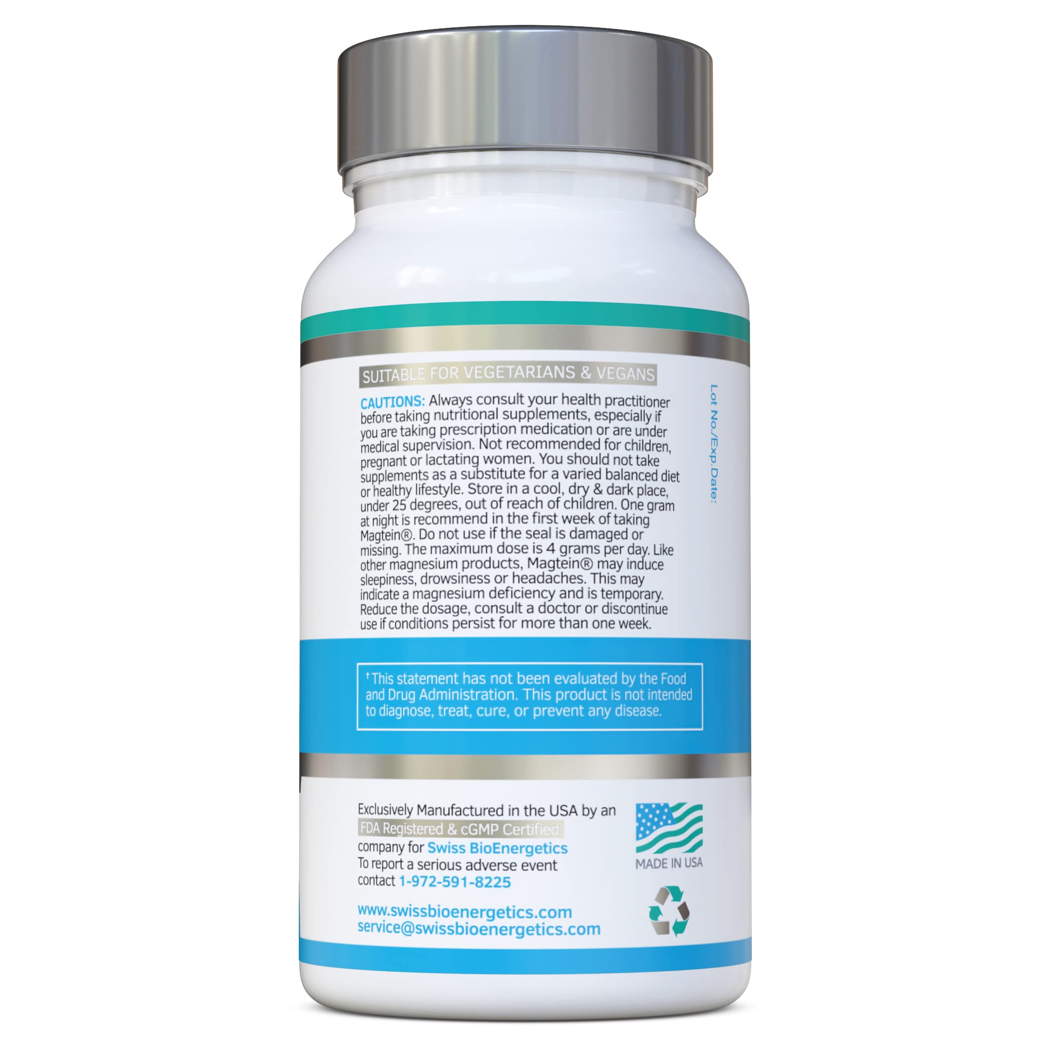 swiss bioenergetics Magnesium L-Threonate Capsules with measuring spoon