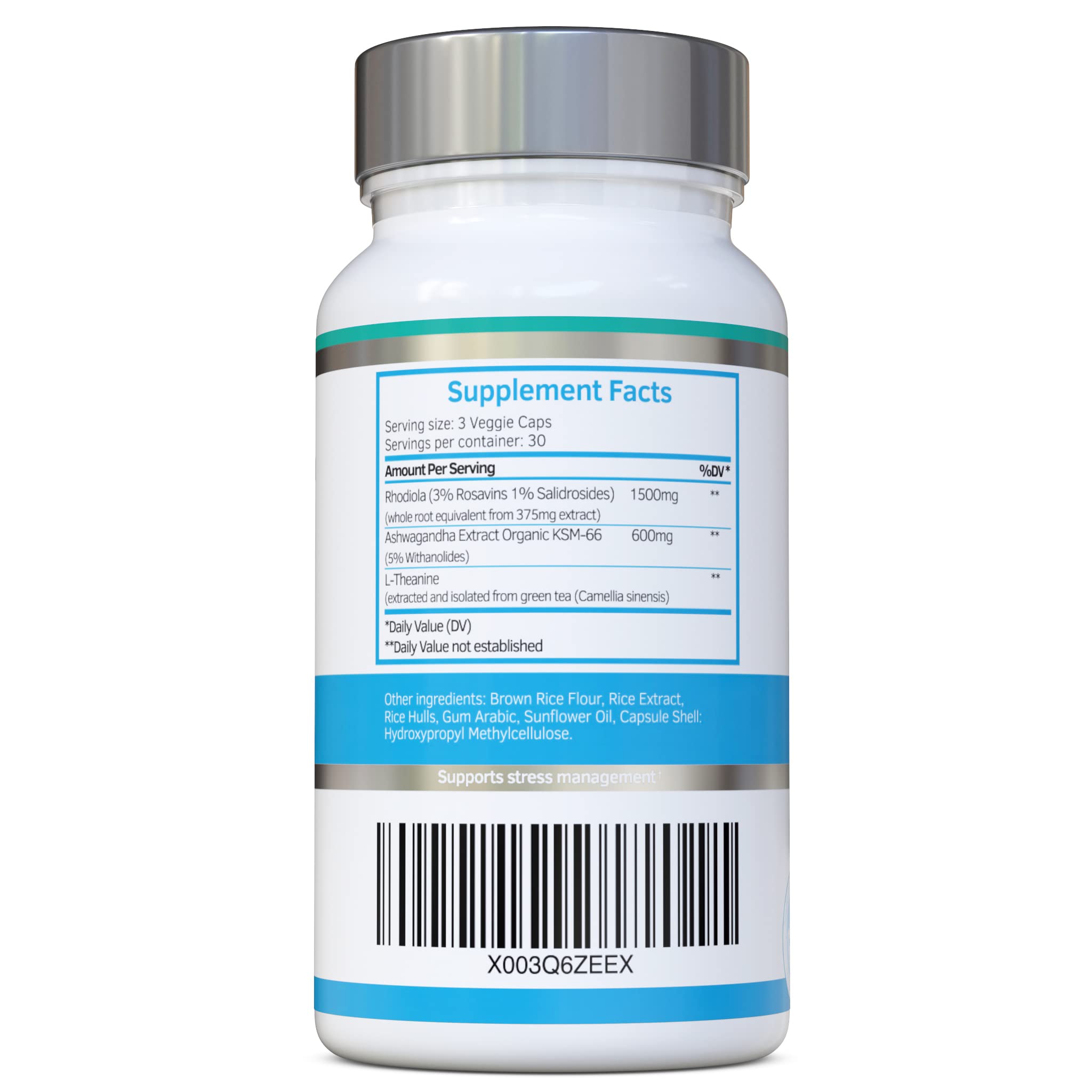 swiss bioenergetics Rhodiola & Ashwagandha Capsules side view