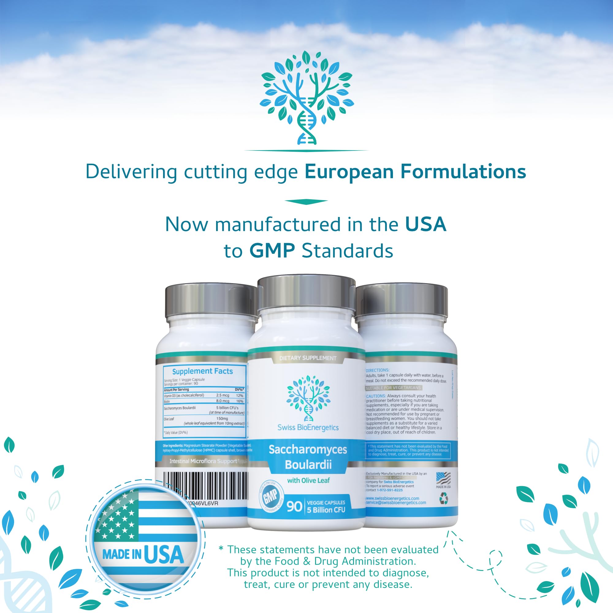 Swiss BioEnergetics Saccharomyces Boulardii capsules in hand