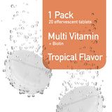 Swiss Imports Multivitamins + Biotin effervescent tablet dissolving in water